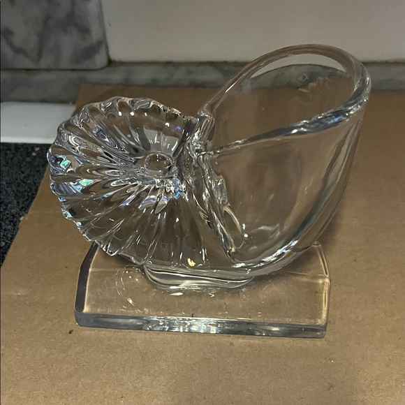 Other - Elegant Clear Glass Nautilus Vase